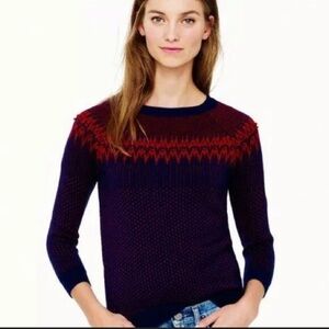 J CREW   Fair Isle Nordic Merino Wool Pullover Sweater